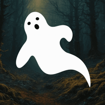 A Ghost Is Floating In Front Of A Red Sign That Says 300 GIF