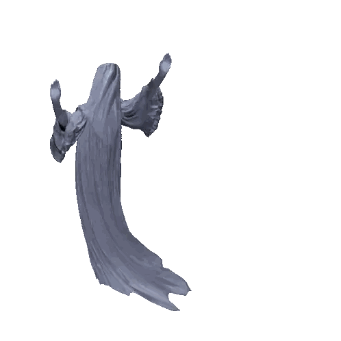 A Ghost With Its Arms Outstretched Is Flying In The Air GIF