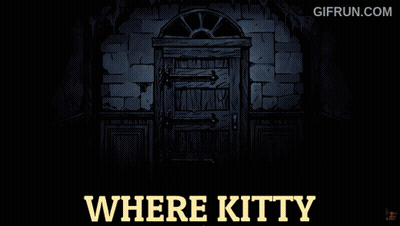 A Gif From Gifrun.com Shows A Shadow Of A Person And The Words " Where Kitty " GIF