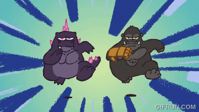 A Gif From Gifrun.com Shows Two Monsters GIF