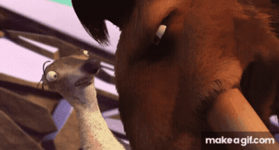A Gif Of A Bear And A Squirrel Is Made On Makeagif.com GIF