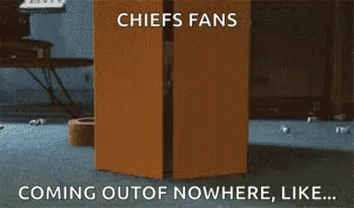 A Gif Of A Chiefs Fan Coming Out Of Nowhere Like GIF