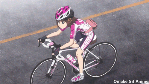 A Gif Of A Girl Riding A Bike With Omake Gif Anime GIF
