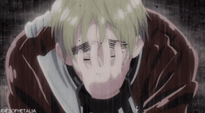 A Gif Of A Man Covering His Face With His Hands With The Words Gifs Of Hetalia At The Bottom GIF