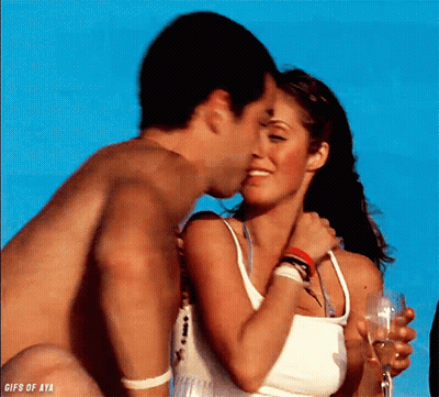 A Gif Of A Man Kissing A Woman With The Words Gifs Of Aya On The Bottom GIF