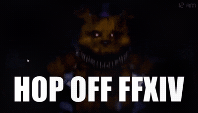 A Gif Of A Monster With The Words Hop Off Ffxiv GIF