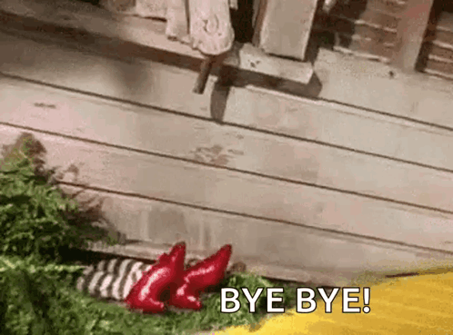 A Gif Of A Wizard Of Oz Scene With The Words `` Bye Bye '' GIF
