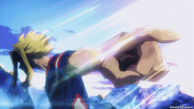 A Gif Of All Might From My Hero Academia Is Displayed GIF