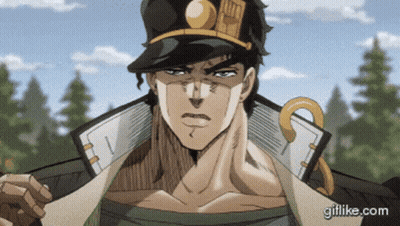 A Gif Of Jotaro From Jojo 'S Bizarre Adventure Is Displayed GIF