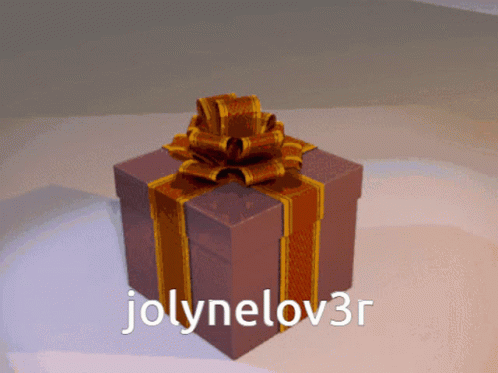 A Gift Box With A Bow And The Name Jolynelov3r GIF