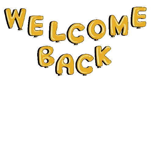 A Giraffe Wearing Glasses And A Hat Sits In A Chair With The Words Welcome Back Above Him Sticker