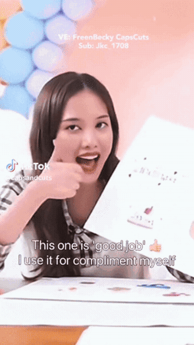 A Girl Giving A Thumbs Up With The Caption " This One Is Good Job " GIF