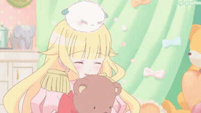 A Girl Holding A Teddy Bear With The Words Such Great Softness GIF