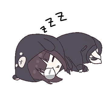 A Girl In A Bear Costume Is Sleeping With The Letters Zzz Above Her Head Sticker