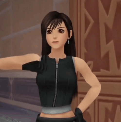 A Girl In A Black Tank Top With A Zipper On It GIF