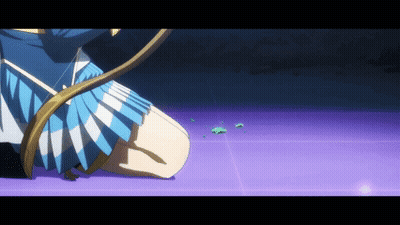 A Girl In A Blue And White Skirt Is Kneeling Down GIF