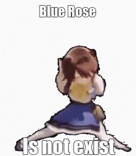 A Girl In A Blue Dress Is Dancing With The Words Blue Rose Is Not Exist GIF