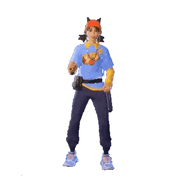 A Girl In A Blue Shirt And Black Pants Is Dancing Sticker