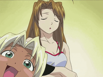 A Girl In A Cow Costume Is Hugging Another Girl GIF