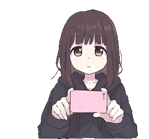 A Girl In A Hoodie Is Holding A Pink Cell Phone In Her Hands . Sticker