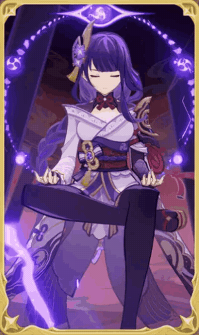 A Girl In A Kimono Is Sitting On A Chair With Her Legs Crossed And Holding A Sword . GIF