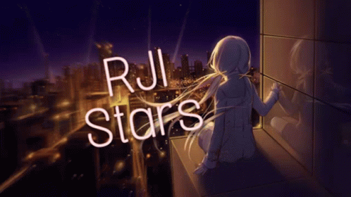 A Girl In A Kimono Looks At A Shooting Star In The Sky GIF