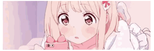 A Girl In A Pink Dress Is Holding A Pink Phone . Sticker