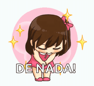 A Girl In A Pink Dress Is Kneeling Down With The Words De Nada Behind Her GIF