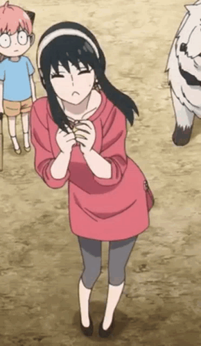 A Girl In A Pink Dress Is Standing In Front Of A Tiger GIF
