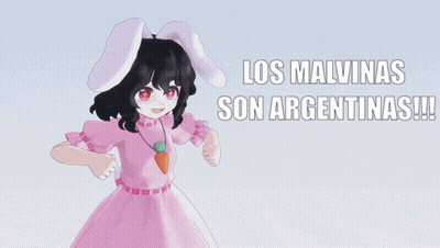 A Girl In A Pink Dress With Bunny Ears Says Los Malvinas Son Argentinas !!! GIF