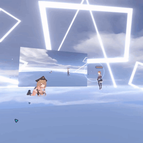 A Girl In A Pirate Hat Is Crawling On The Ground GIF
