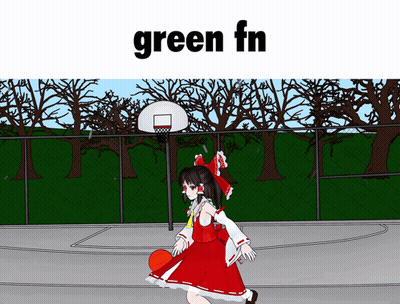 A Girl In A Red Dress Is Dribbling A Basketball On A Court With The Words Green Fn Above Her GIF