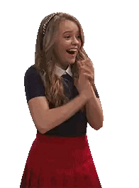 A Girl In A Red Skirt And A Blue Shirt Is Clapping Her Hands Sticker