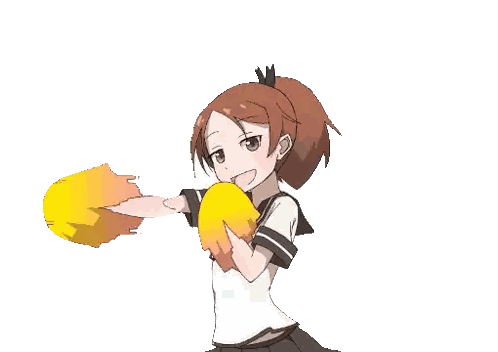 A Girl In A School Uniform Is Holding A Cheerleader Pom Pom Sticker