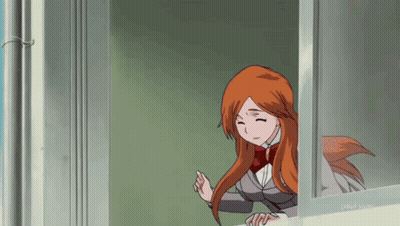 A Girl In A School Uniform Is Looking Out Of A Window With An Adult Swim Logo On The Bottom GIF