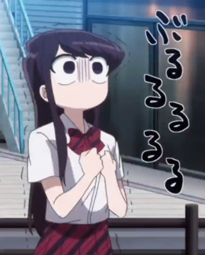 A Girl In A School Uniform Is Making A Funny Face While Standing In Front Of A Building . GIF