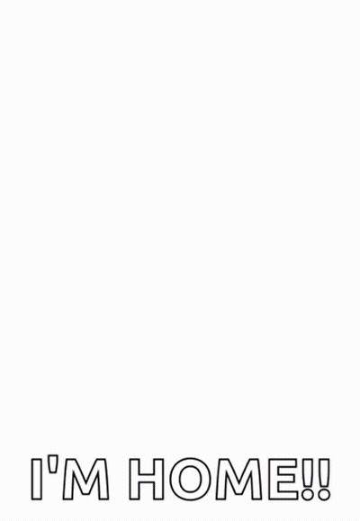 A Girl In A School Uniform Is Standing In Front Of A White Background And Says `` I 'M Home ! '' GIF