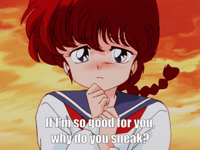 A Girl In A School Uniform Says If I 'M So Good For You Why Do You Sneak ? GIF
