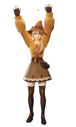 A Girl In A Sweater And Skirt Stands With Her Arms Outstretched Sticker
