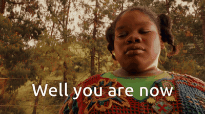 A Girl In A Sweater With The Words Well You Are Now Below Her GIF
