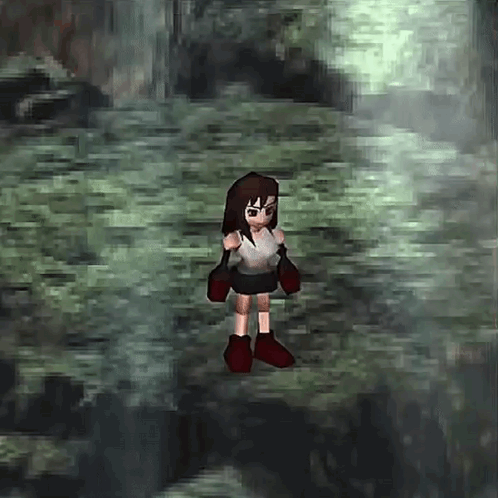 A Girl In A Video Game Is Standing In A Field GIF