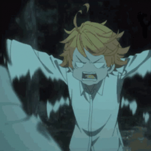 A Girl In A White Shirt Is Making A Funny Face With Her Arms Outstretched GIF