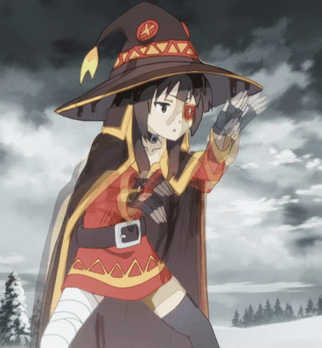 A Girl In A Witch Costume Has A Red Eye GIF