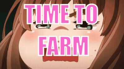 A Girl Is Crying With The Words Time To Farm Written Above Her GIF