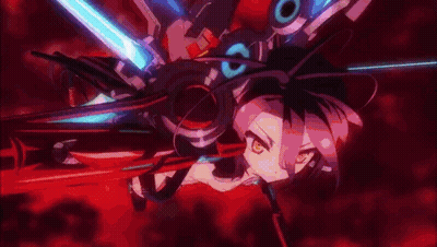 A Girl Is Flying Through The Air With A Sword In Her Hand In A Video Game . GIF