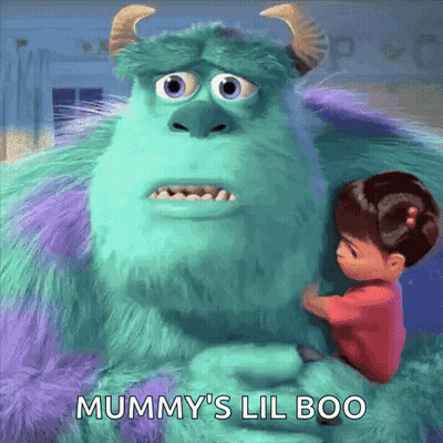 A Girl Is Hugging A Monster From Monsters Inc . GIF
