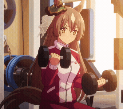 A Girl Is Lifting Dumbbells In A Gym GIF