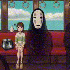 Girl Sitting On Red Couch Next To Man Without Mask GIF