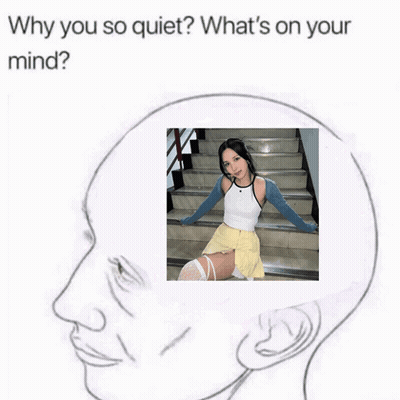 A Girl Is Sitting On A Set Of Stairs With The Words I Am Obsessed With Above Her GIF