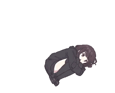 A Girl Is Sitting On The Ground With Her Legs Crossed And A White Background Sticker